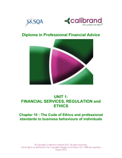 Chapter 10: The Code of Ethics and professional