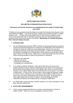 SRE Policy - Notre Dame High School