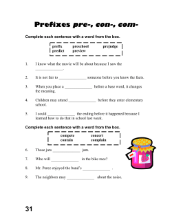 Prefixes pre-, con-, com