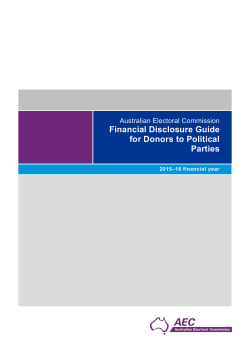 Financial Disclosure Guide for Donors to Political Parties 2015&ndash;16