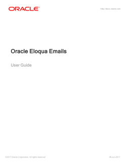 Oracle Eloqua Emails User Guide