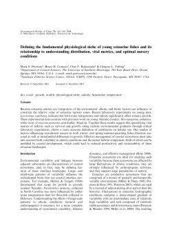 Defining the fundamental physiological niche of young estuarine
