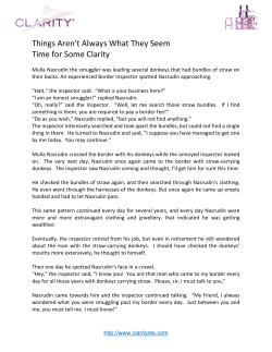 Things Aren`t Always What They Seem Time for Some Clarity