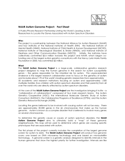 NAAR Autism Genome Project: Fact Sheet