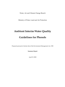 Ambient Interim Water Quality Guidelines for Phenols