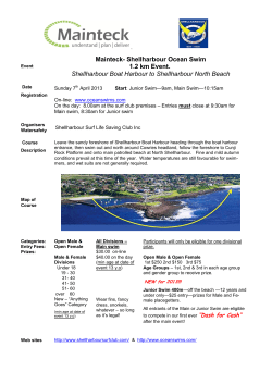 Mainteck- Shellharbour Ocean Swim 1.2 km Event. Shellharbour