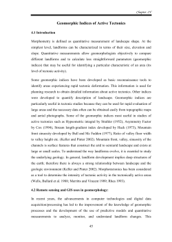 Geomorphic Indices of Active Tectonics