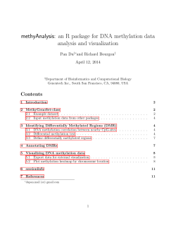 methyAnalysis: an R package for DNA methylation data