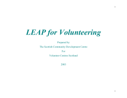 LEAP for Volunteering - Scottish Community Development Centre