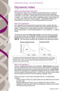 Glycaemic index - CHSA Diabetes Service