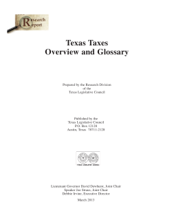 Texas Taxes Overview and Glossary