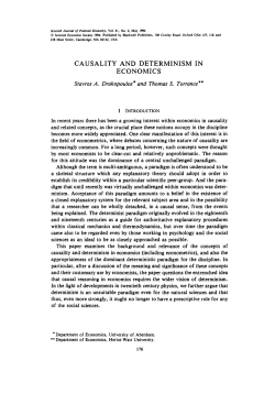 causality and determinism in economics