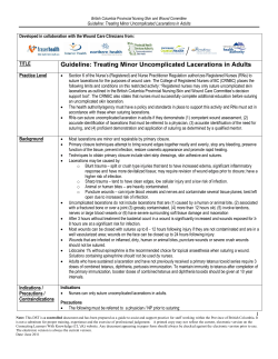 Guideline: Treating Minor Uncomplicated Lacerations in