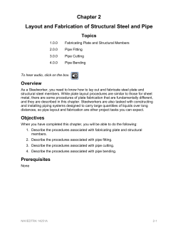 Chapter 2 Layout and Fabrication of Structural Steel and Pipe Topics