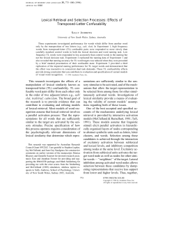 Lexical Retrieval and Selection Processes