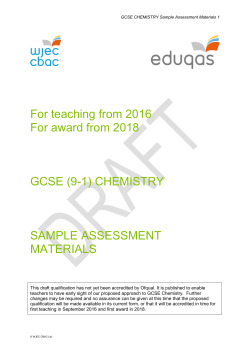 (9-1) CHEMISTRY SAMPLE ASSESSMENT MATERIALS