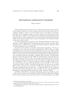 International mathematical olympiad∗