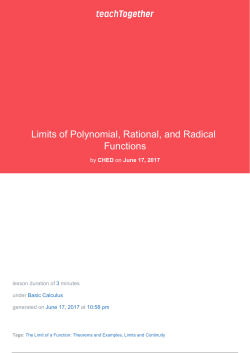 Limits of Polynomial, Rational, and Radical