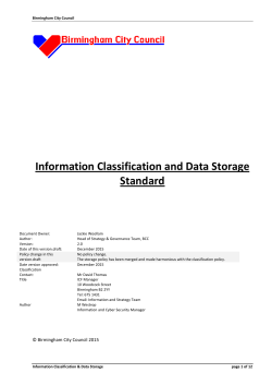 Information Classification and Data Storage Standard