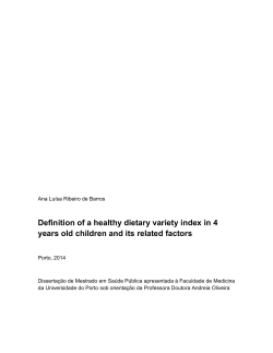 Definition of a healthy dietary variety index in 4