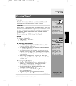 Keeping Warm? - Lesson Corner