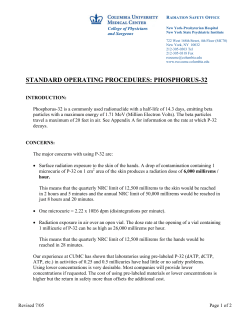 STANDARD OPERATING PROCEDURES: PHOSPHORUS-32