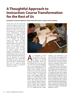 A Thoughtful Approach to Instruction: Course Transformation for the