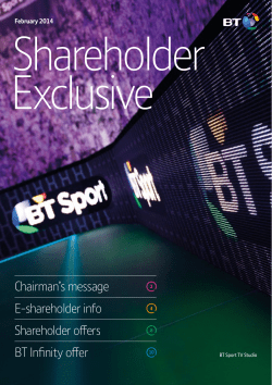Chairman`s message E-shareholder info Shareholder offers BT