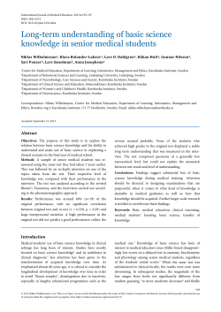 Long-term understanding of basic science knowledge in senior