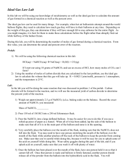 Gas Laws Lab - Georgetown ISD