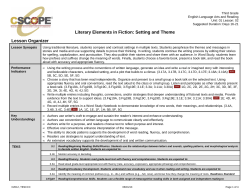 Grade 3 Unit 01 Lesson 02 Organizer: Literary Elements in Fiction