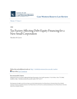 Tax Factors Affecting Debt-Equity Financing for a New Small