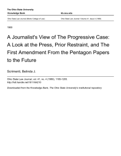 A Journalist`s View of The Progressive Case