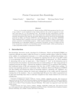 Precise Concurrent Zero Knowledge