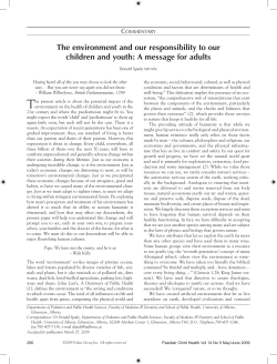 The environment and our responsibility to our