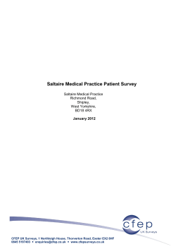 Saltaire Medical Practice Patient Survey Report