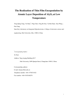 The Realization of Thin Film Encapsulation by Atomic Layer