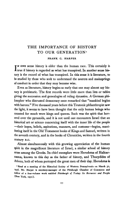 the importance of history to our generation1