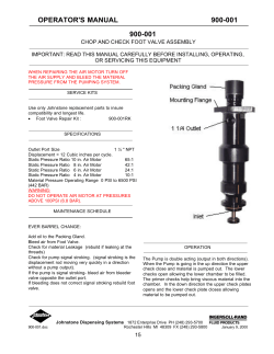 OPERATOR`S MANUAL 900-001 900-001
