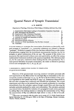 Quantal nature of synaptic transmission
