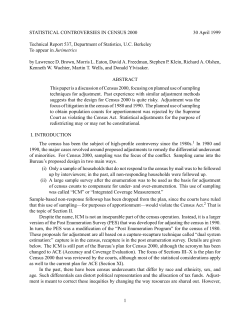 STATISTICAL CONTROVERSIES IN CENSUS 2000 30 April 1999