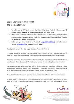 Jaipur Literature Festival 10@10 #10 Speakers10Weeks