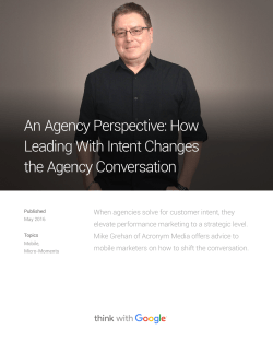 An Agency Perspective: How Leading With Intent Changes the