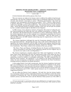 ARIZONA STATE LEGISLATURE v. ARIZONA
