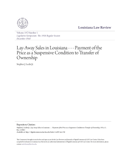 Lay-Away Sales in Louisiana - -