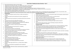 Sacred Heart -Reading Curriculum Overview &ndash; Year 4