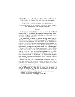 A demonstration of Treponema pallidum in the brain in cases of