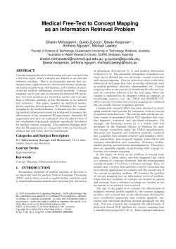 Medical Free-Text to Concept Mapping as an