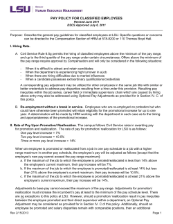 Pay Policy for Classified Employees
