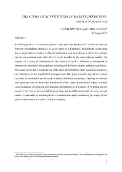 the chain of substitution in market definition